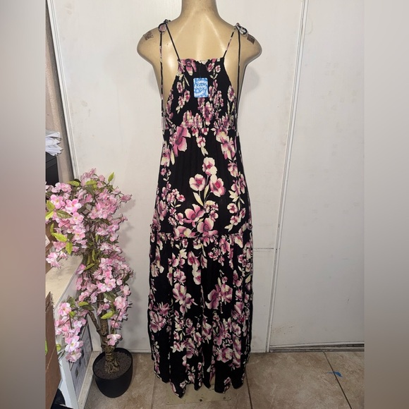 Free People Black and Pink Floral Maxi Dress - Picture 10 of 15